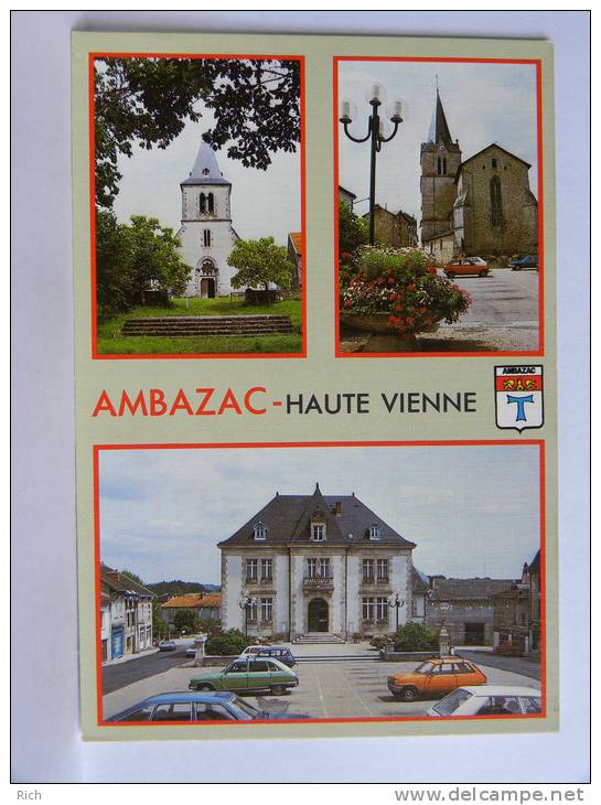 CPM (87) Haute Vienne - AMBAZAC - Multivues - Voitures R16 R5 - Ambazac