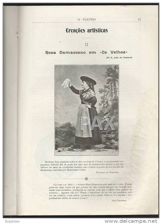 PORTUGAL - TEATRO - 1918 - N.º 2 - JOSE RICARDO - AMELIA REY COLAÇO - ROSA DAMASCENO - AMARELHE - See Drescription - Theater