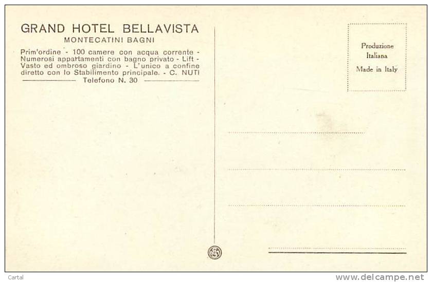 MONTECATINI BAGNI - Grand Hotel Bellavista - Pistoia