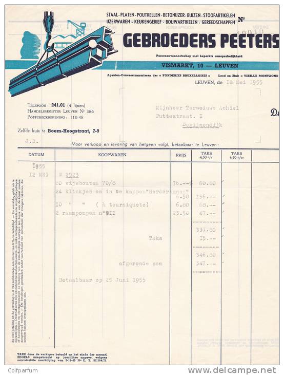 STAAL - POUTRELLEN - IJZERWAREN / PEETERS / LEUVEN 1955(F401) - 1950 - ...