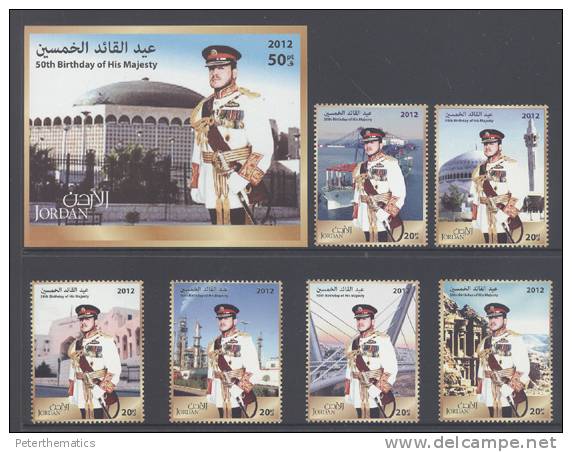 JORDAN,2012,KING'S BIRTHDAY,6v+S/SHEET,MNH - Andere & Zonder Classificatie