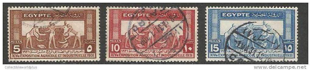 EGYPT COMPLETE STAMP SET 1931 - 14 Th Agricultural And Industrial Exhibition, Cairo - USED - Oblitérés