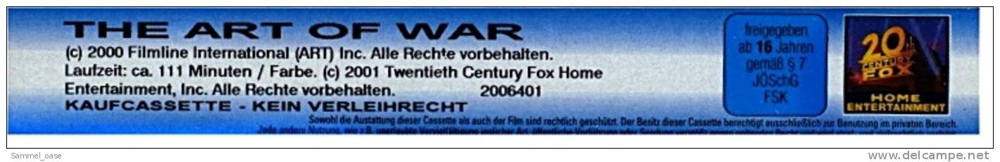 VHS Video Action  -  The Art Of War  -  Kennst Du Deine Feinde?  -  Mit  Donald Sutherland , Wesley Snipes - Von 2001 - Action, Aventure