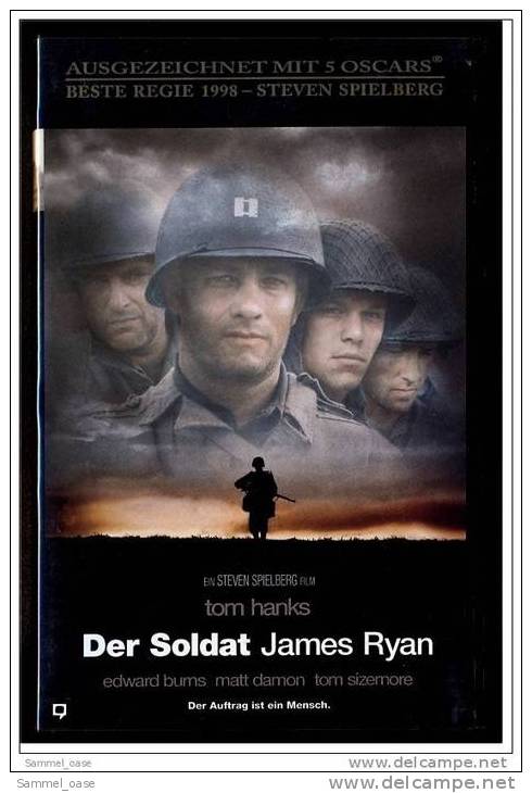 VHS Video  ,   Der Soldat James Ryan ,  Mit :  Tom Hanks  -  Edward Burns  -  Matt Damon - Classic