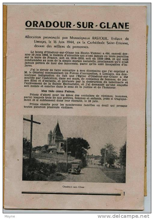 Hte Vienne-  LE MASSACRE D´ORADOUR Sur GLANE - Par Les Hordes Hitlériennes - Edité Par Le Front National - Limousin Ww2 - Limousin