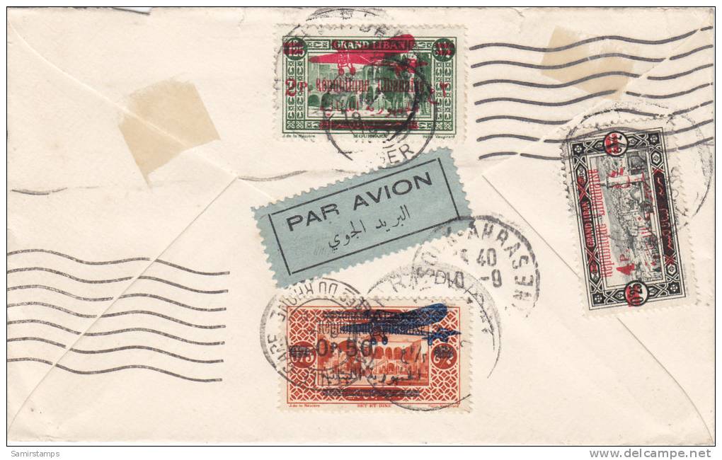 Lebanon,Posd.Hist., Cover Sent To Algeria,franked  Overpint. Stamp 3 On Front,verso 2nd Scan3 Stamps Also-nice Condit- S - Libanon