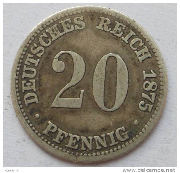 Allemagne Germany Deutschland 20 Pfennig 1875 J Km 5 - 20 Pfennig