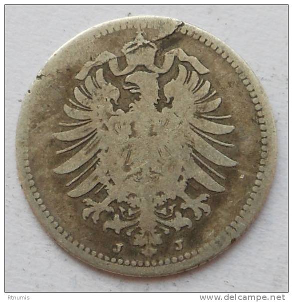 Allemagne Germany Deutschland 20 Pfennig 1875 J Km 5 - 20 Pfennig