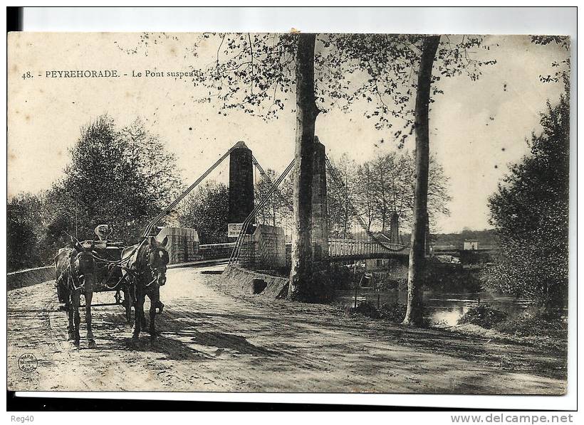 D40 - PEYREHORADE  -  Le Pont Suspendu  -  (Attelage) - Peyrehorade