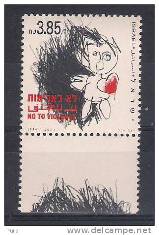 Israel 1994 Ph Nr 1300 NO TO VIOLENCE MNH With TAB (a3p12) - Ungebraucht (mit Tabs)