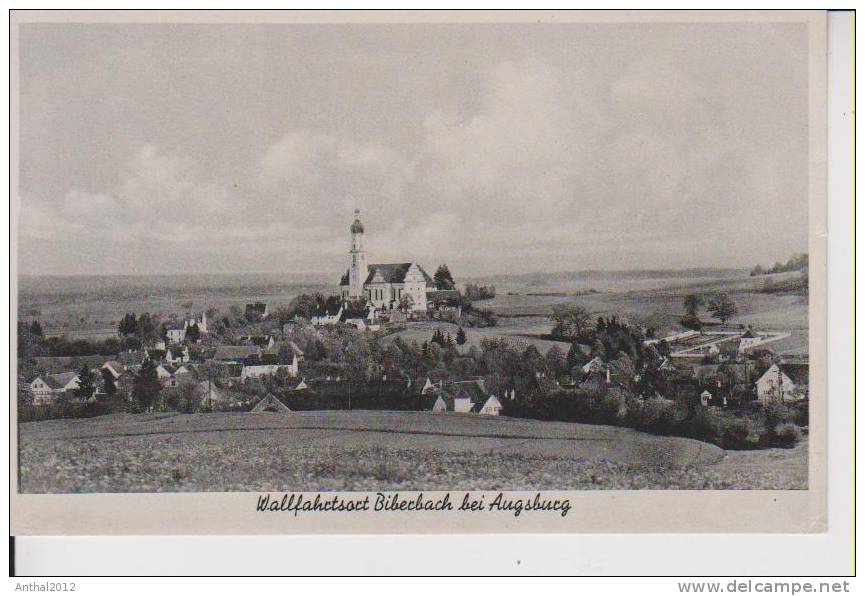 Biberbach Bei Augsburg Panorama Gesamt Wohnhäuser Sw Um 1920 - Kaufbeuren