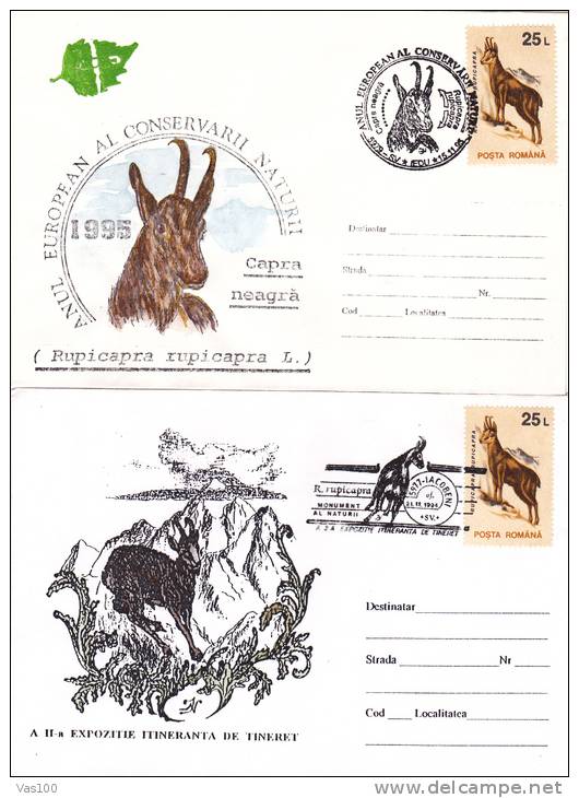 GOAT, CHEVRE, 2 X SPECIAL COVERS , 1994, ROMANIA - Chauve-souris