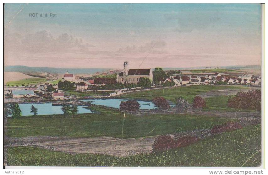 Litho Rot A.d. Rot Lkr. Biberach Panorama Mit See Kirche Um 1900 - Biberach