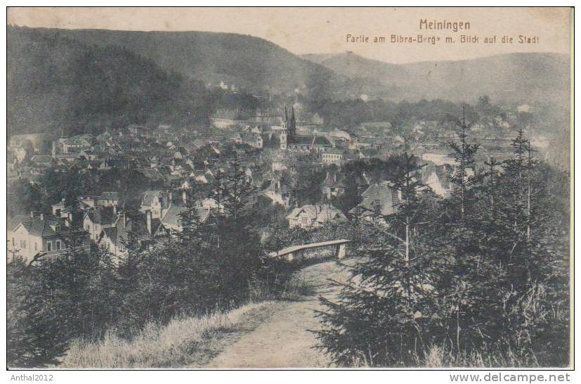 Litho Meiningen Partie Am Bibra-Berge Mit Blick Auf Die Stadt Feldpost 20.9.1916 - Meiningen