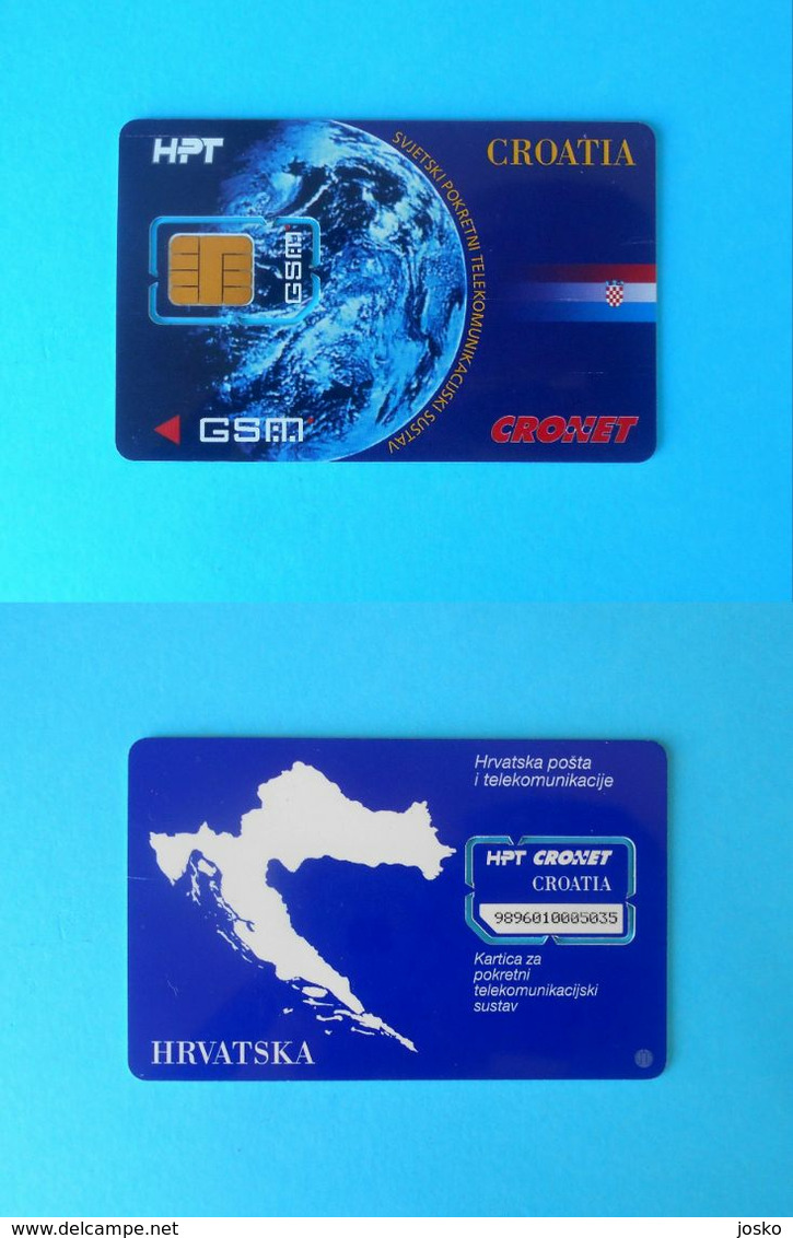 CRONET - Croatia Old Very Rare GSM SIM Card * USED CARD - COMPLETE WITH CHIP * HT Croatian Telecom HPT - Kroatien