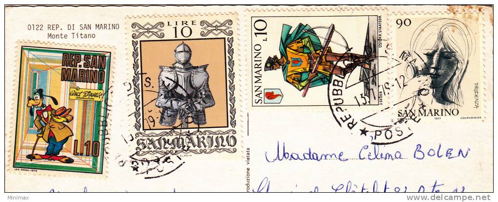 Rep. Di San Marino - Monte Titano, 1979,timbres Au Dos - Saint-Marin