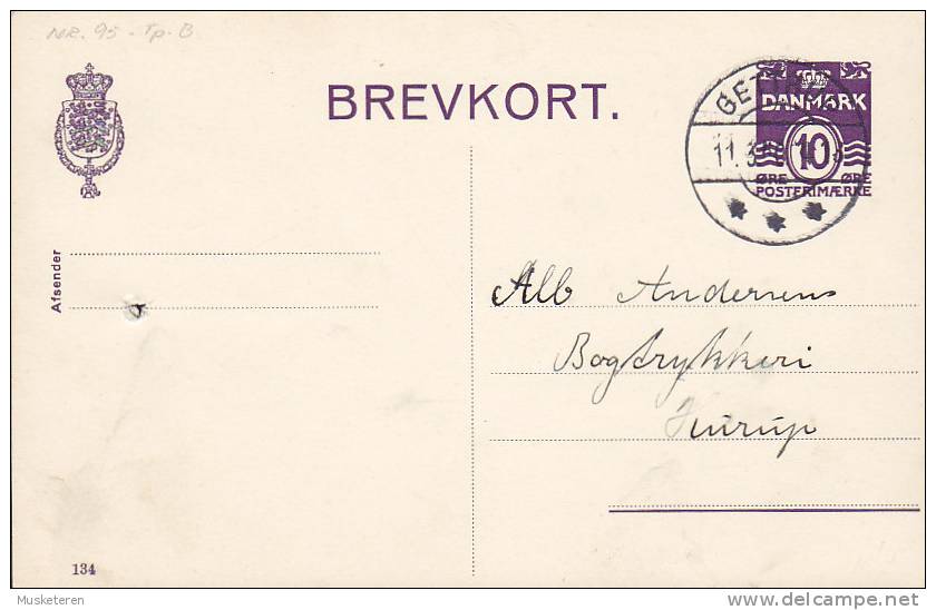 Denmark Postal Stationery Ganzsache Entier 10 Ø Wellenlinien (134) GETTRUP 1940 To HURUP (2 Scans) - Ganzsachen