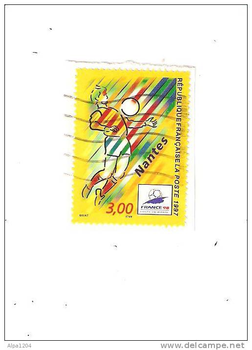 TIMBRE FRANCE ANNEE 1997 "Coupe Du Monde De Football France 98 - NANTES" OBLITERE - Briefe U. Dokumente