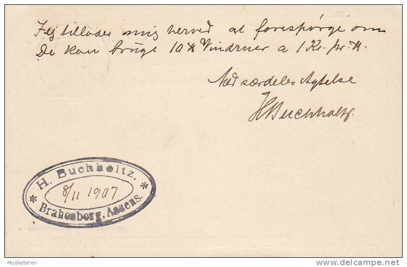 Denmark Postal Stationery Ganzsache Entier 5 Ø King König FREDERIK VIII. ASSENS 1907 To SILKEBORG (2 Scans) - Ganzsachen