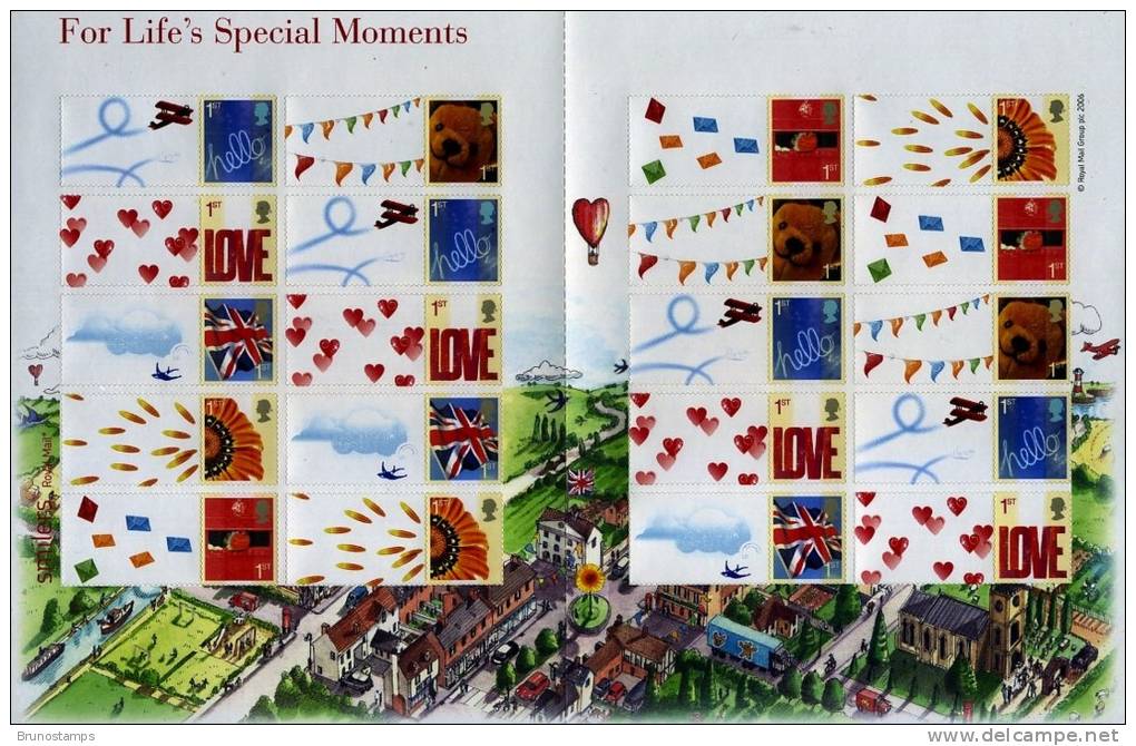 GREAT BRITAIN - 2006  FOR LIFE'S SPECIAL MOMENTS GENERIC SMILERS SHEET   PERFECT CONDITION - Fogli Completi