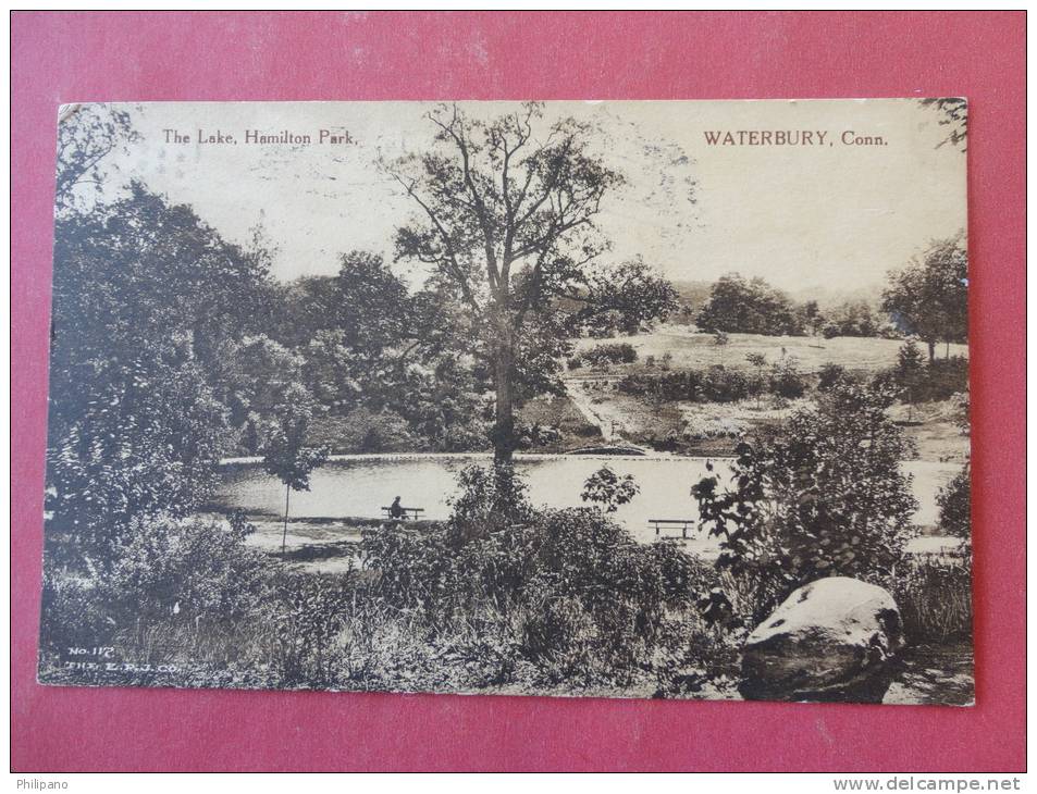 Waterbury, CT--The Lake, Hamilton Park--cancel1917--Ref PJ -100 - Waterbury
