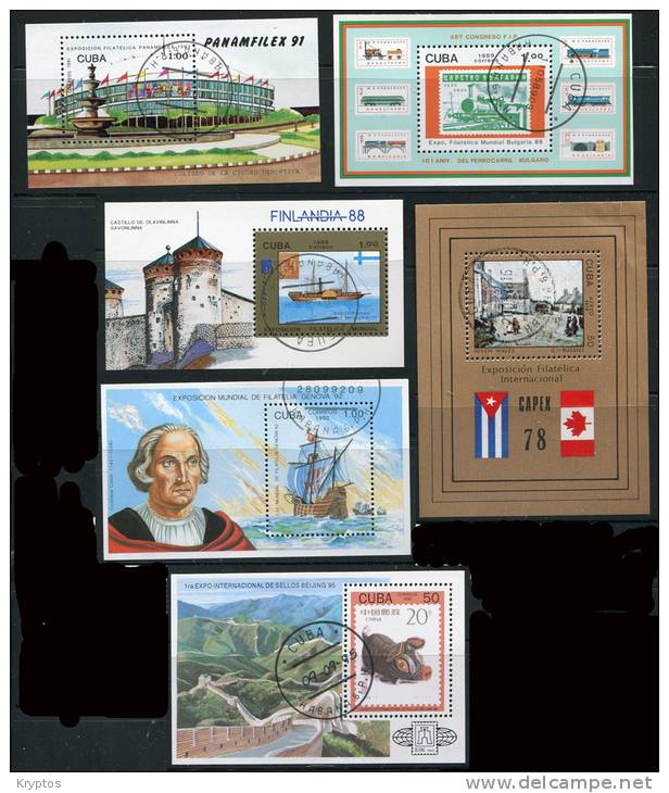 Cuba - Stamp Shows - 6 Blocks - Hojas Y Bloques