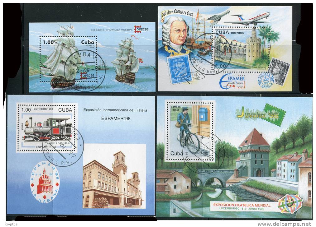 Cuba - Stamp Shows - 4 Blocks - Blocs-feuillets