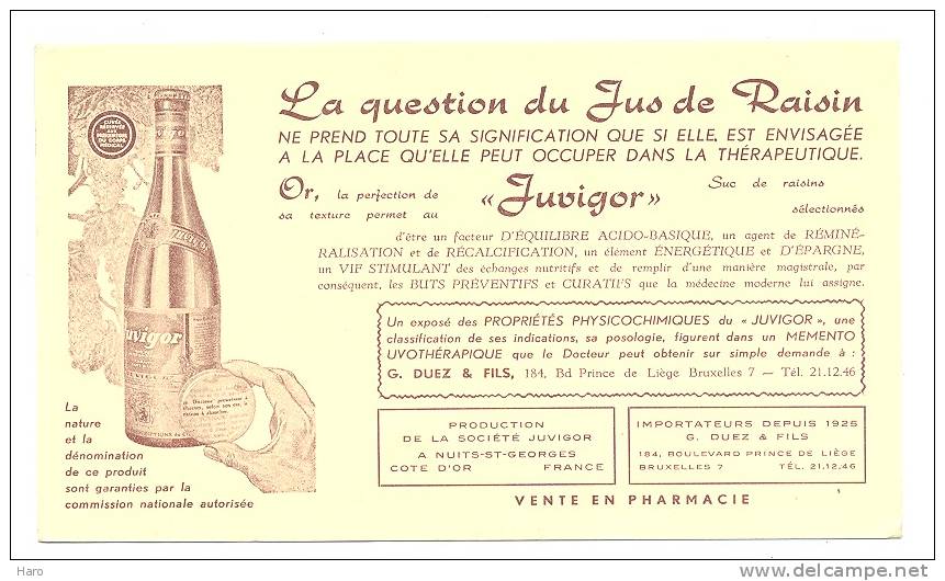 Buvard Publicitaire - Médecine  - Médicament - Pharmacie  "Juvigor"-Nuits St Georges-Bruxelles-Lot De 4 Différents(sf73) - Drogisterij En Apotheek