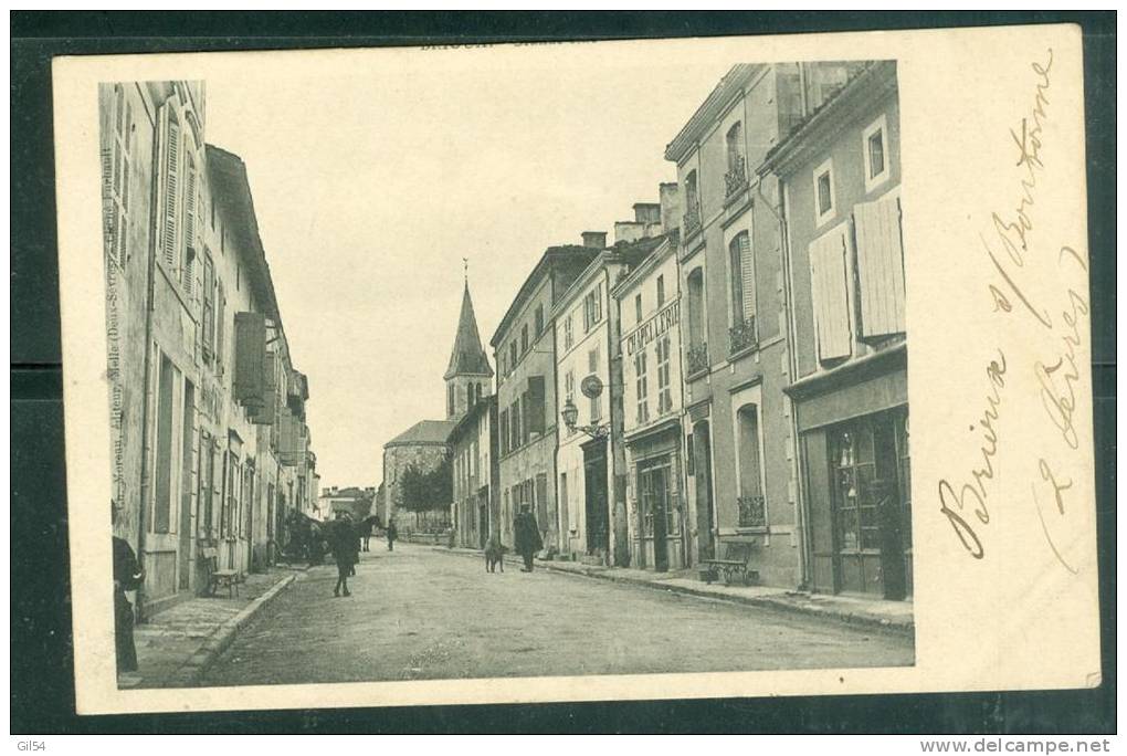 Brioux-sur-Boutonne - La Grande Rue  ( Cpa Légende Manuscrite )- Bcl62 - Brioux Sur Boutonne