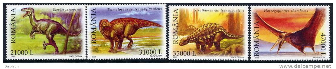 ROMANIA 2005  Prehistoric Creatures MNH / **.  Michel 5908-11 - Ungebraucht