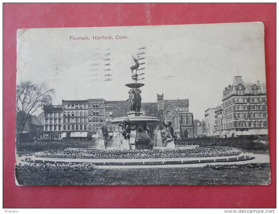 Hartford, CT--Fountain--cancel 1908--Ref PJ -101 - Hartford