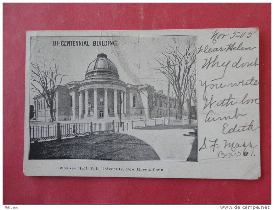 New Haven, CT--Woosley Hall, Yale University--cancel 1905--Ref PJ -101 - New Haven
