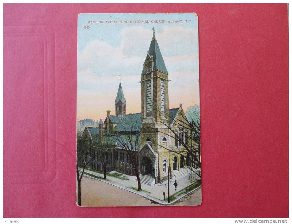 Albany, NY--Madison Ave, Second Reformed Church--cancel 1909--Ref PJ -104 - Albany