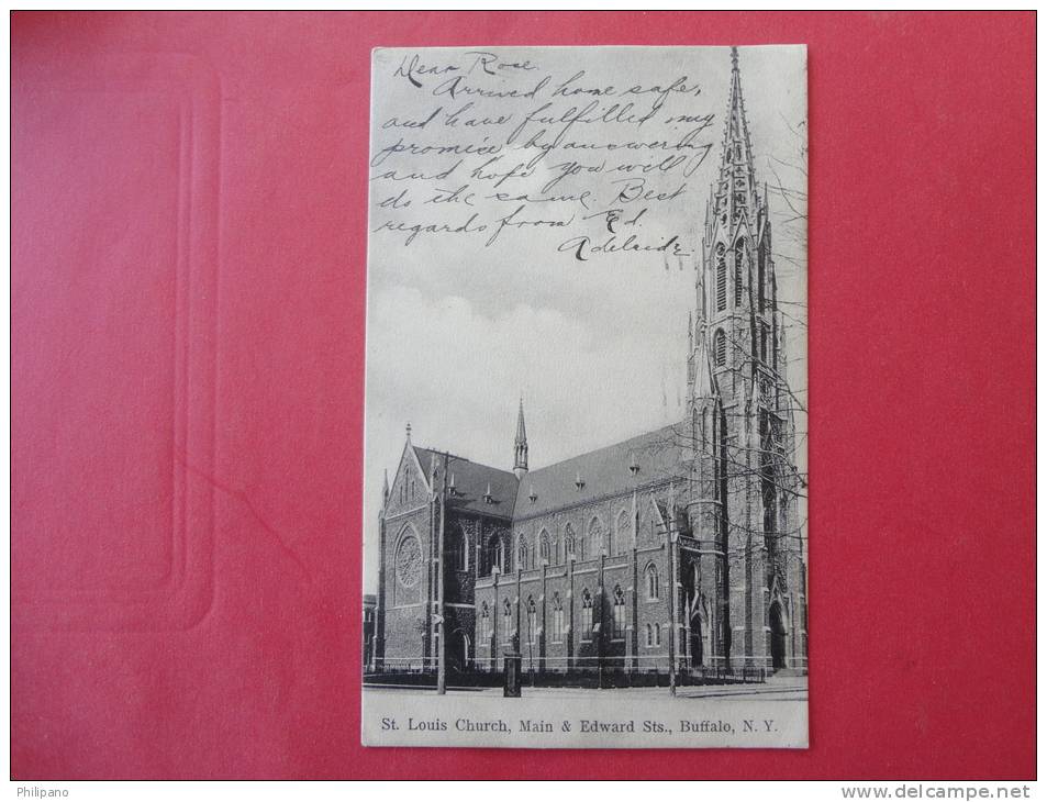 Buffalo,NY--St. Louis Church, Main And Edward Streets--cancel 1908--Ref PJ -104 - Buffalo