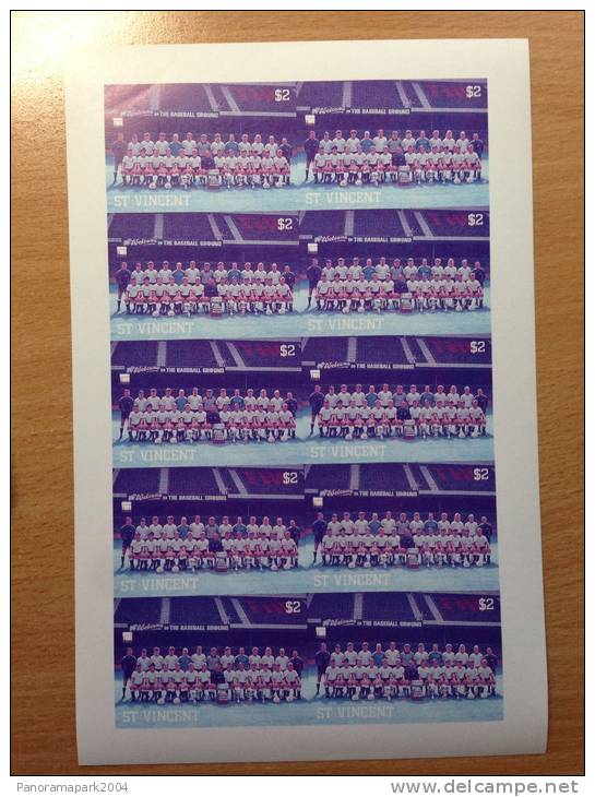 ST - VINCENT 1987 FOOTBALL SOCCER FUSSBALL SHEET Of 10 BARCLAY´S PREMIER LEAGUE CLUB " DERBY COUNTY " PROOF ESSAI - Beroemde Teams