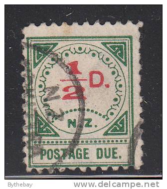 New Zealand Used Scott #J1 1/2p Postage Due - Circle Has 13 Ornaments, 15 Dots Over Small NZ - Impuestos