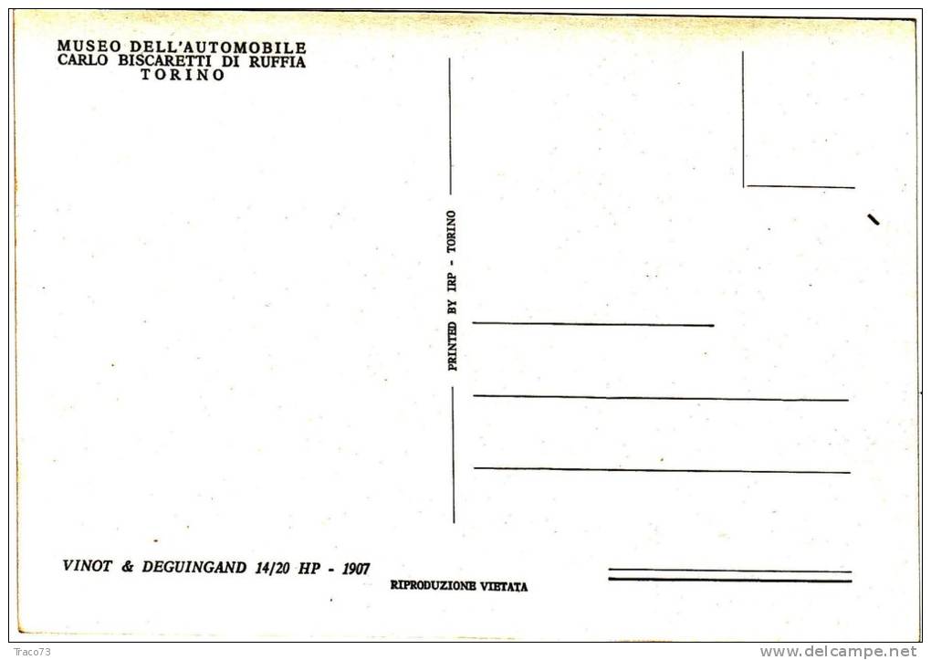TORINO /  Museo Dell´automobile Carlo Biscaretti Di Ruffia - Torino _ Vinot  &  Deguingand 14/20 HP - Museums