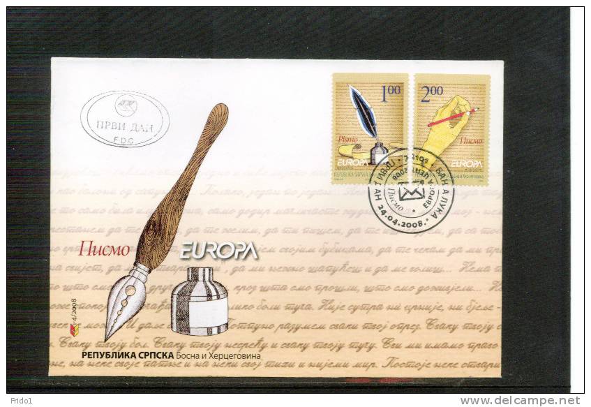 Bosnien&Herzegowina Serbische Republik Banja Luka 2008 Europa Cept  Satz Aus MH / Set From Booklet  FDC - 2008