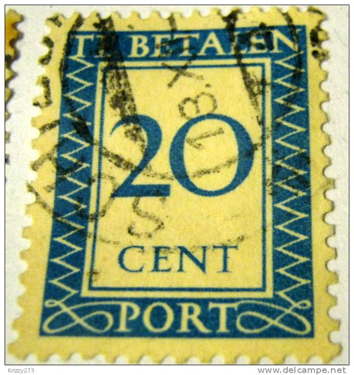 Netherlands 1947 Postage Due 20c - Used - Strafportzegels