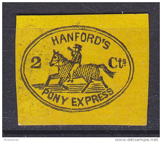 United States 1845 Scott 78L1     2 C Local HANFORDS PONY EXPRESS, MNG (*) Cote 400 $ (2 Scans) - Lokale Post