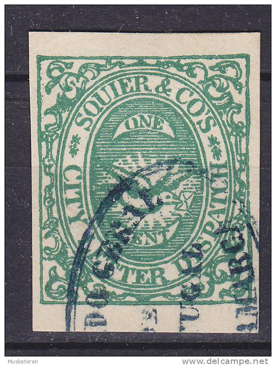 United States 1859 Scott 132L1 Local Stamp 1 C SQUIER & Co´s City Letter Dispatch Cote 175 $ (2 Scans) - Poste Locali