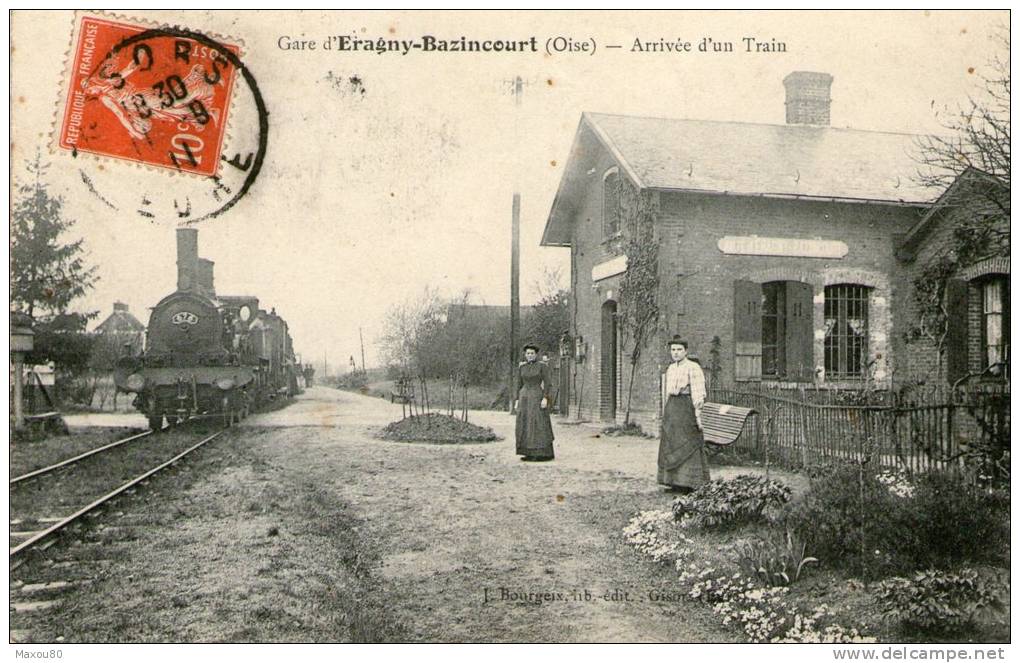 Gare D'ERAGNY-BAZINCOURT - Arrivée D'un Train - 1911 - - Unclassified