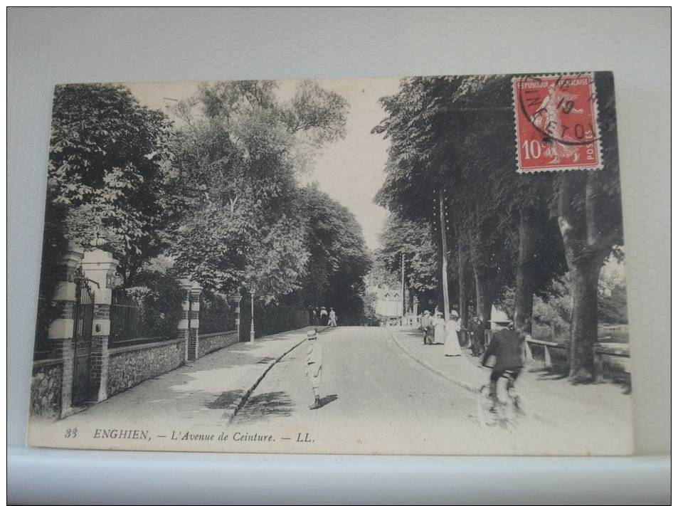 95 ENGHEIN LES BAINS - L'AVENUE DE CEINTURE - 1919 - AUTRE VUE DIFFERENTE - ANIMATION (EDITIONS LL. PARIS N° 33) - Enghien Les Bains