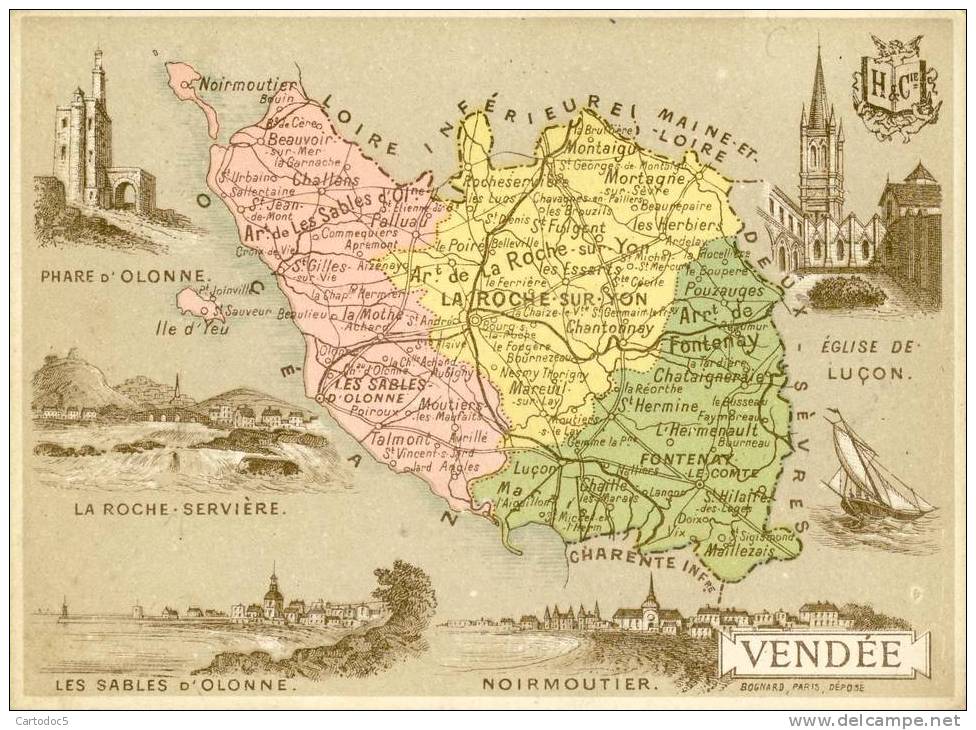 Chromos Carte Département De La Vendée Scan Du Dos - Autres & Non Classés