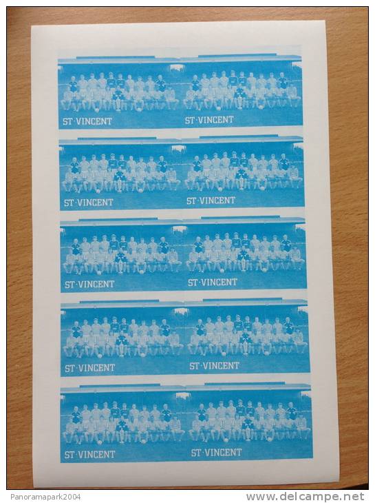 ST - VINCENT 1987 FOOTBALL SOCCER FUSSBALL SHEET Of 10 BARCLAY´S PREMIER LEAGUE CLUB " ARSENAL GUNNERS " PROOF ESSAI - Famous Clubs