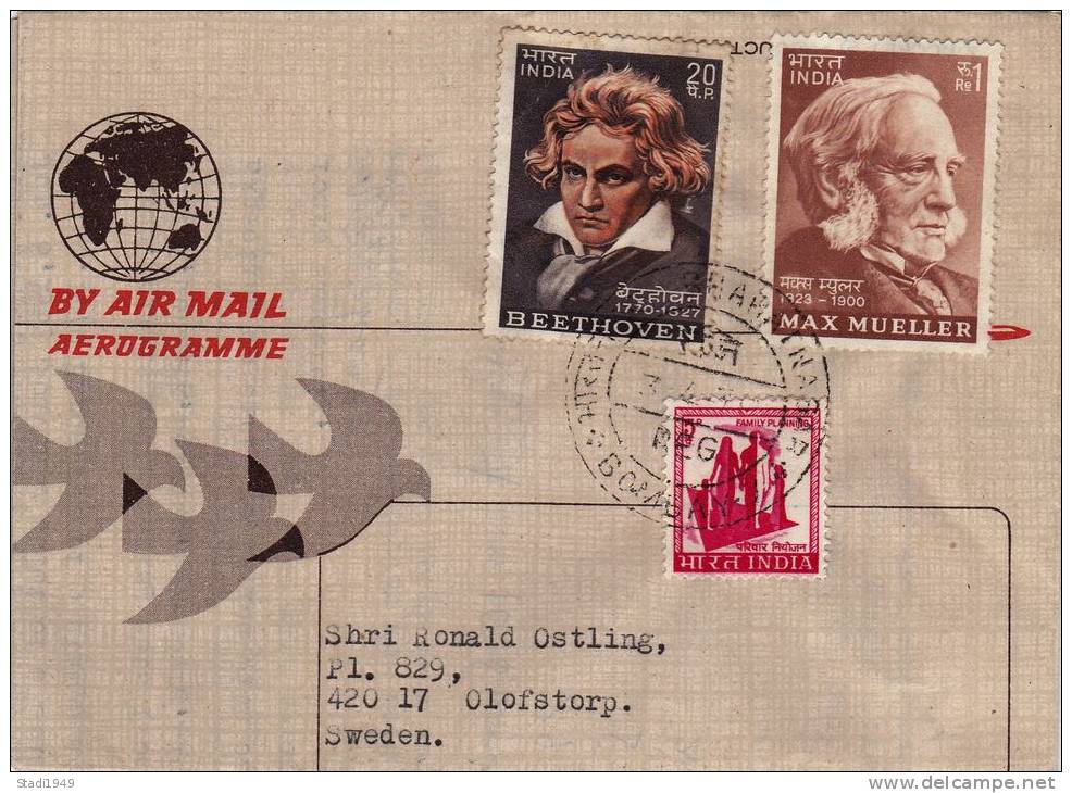 Air Mail Letter BOMBAY India To OLOFSTORP Suede About 1974 (A040) - Ungebraucht