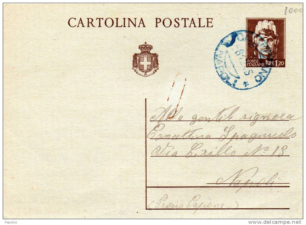 1945  CARTOLINA CON ANNULLO CALVIZZANO NAPOLI - Interi Postali