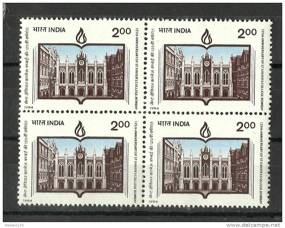 INDIA, 1994, 125th Anniversary Of St Xavier´s ( Xaviers), College, Block Of 4,  MNH, (**) - Ungebraucht