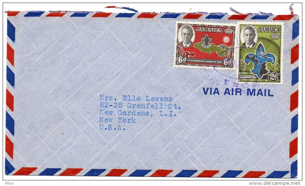 Jamaica Old Cover Mailed To USA - Jamaica (...-1961)