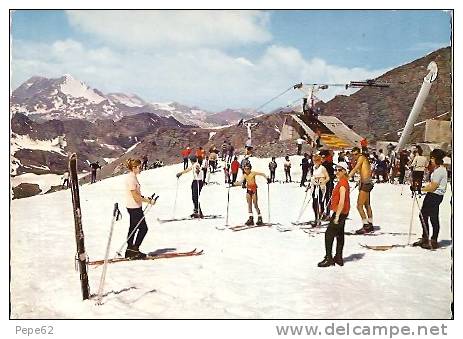 Col De L'iseran-ski D'été-arrivée Du Télébenne Sur Le Glacier De Pissalias-cpsm - Autres & Non Classés